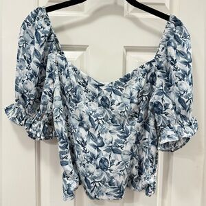 Abercrombie & fitch blue floral top